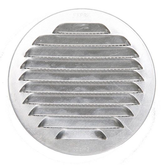 Grille d’aération aluminium naturel Diam.11 cm