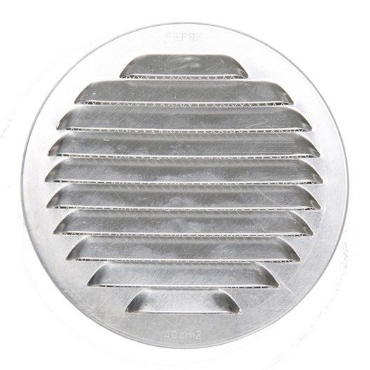 Grille d’aération aluminium naturel Diam.15 cm