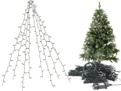 Guirlande lumineuse 8 fils / 320 LED effet cascade pour sapin de Noël Lunartec