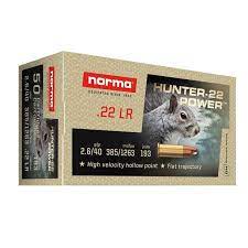 NORMA 22 Lr HUNTING POWER Hollow Point /50