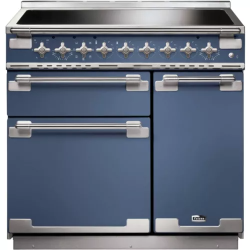 Piano de cuisson induction Falcon ELISE 90 ROCHE BLEUE NICKEL BROSSÉ
