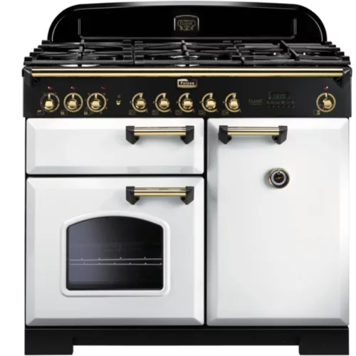 Piano de cuisson gaz Falcon CLASSIC DELUXE 100 BLANC LAITON