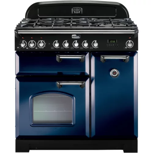 Piano de cuisson gaz Falcon CLASSIC DELUXE 90 BLEU ROI CHROME