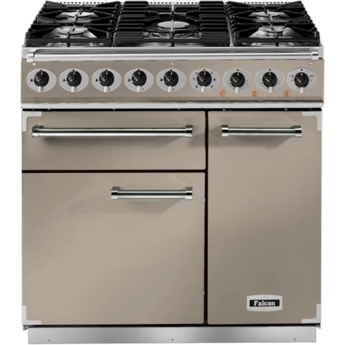 Piano de cuisson gaz Falcon Semi Pro DELUXE 90 FAUVE NICKEL BROSSÉ
