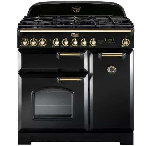 Piano de cuisson gaz Falcon DELUX90 MIXT NOIR/LAITON
