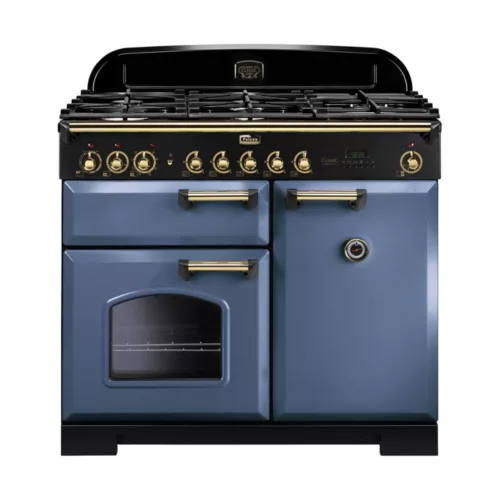 Piano de cuisson gaz Falcon CLASSIC DELUXE 100 ROCHE BLEUE LAITON