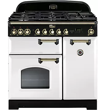 Piano de cuisson gaz Falcon DELUX90 MIXT BLANC LAITON