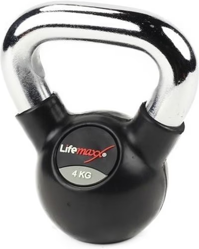 Lifemaxx Kettlebell En Caoutchouc Avec Poignée Chromée 8 Kg