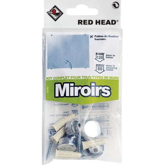 kit chevilles à expansion miroir RED HEAD, Diam.6 x L.25 mm