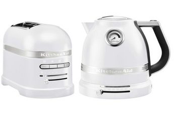 KITCHENAID GRILLE-PAIN + BOUILLOIRE BLANC GIVRE