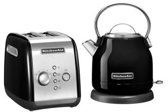 KITCHENAID GRILLE-PAIN + BOUILLOIRE NOIR ONYX