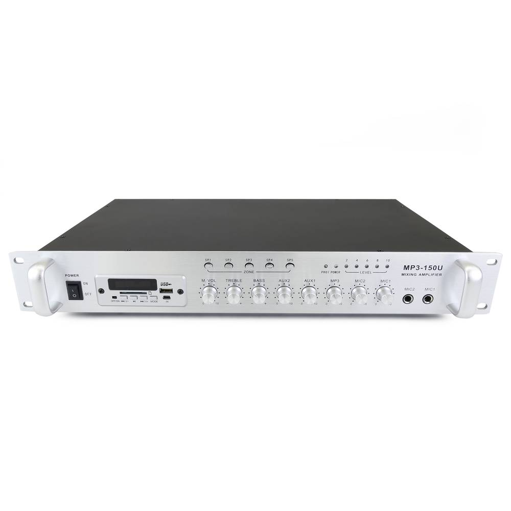 Amplificateur de son Professional 150W 110V 5 zones avec FM MP3 AUX MIC rack