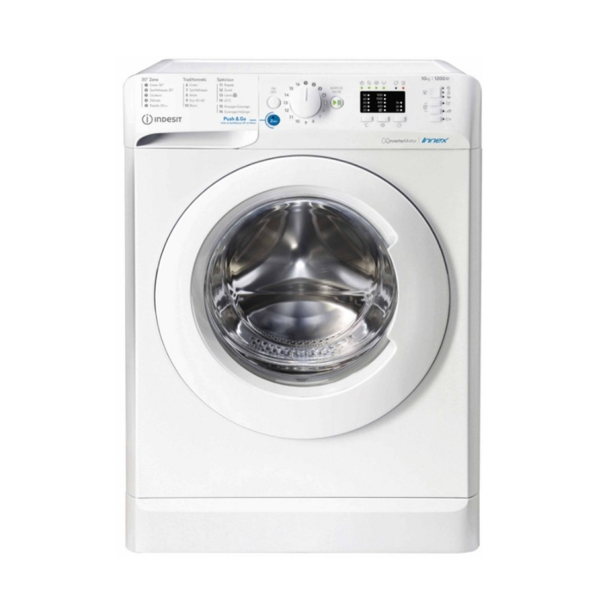 Lave-linge hublot 10kg 1200 tours/min – bwa101283xwfrn – INDESIT