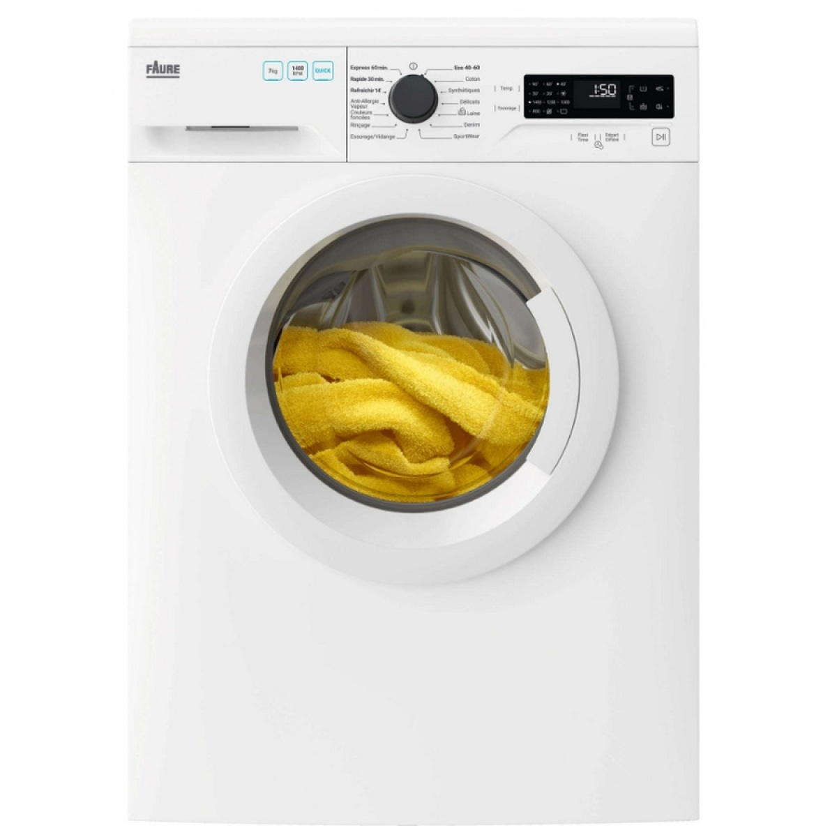 Lave-linge hublot 7kg 1400 tours/min – FWF7474B52 – FAURE