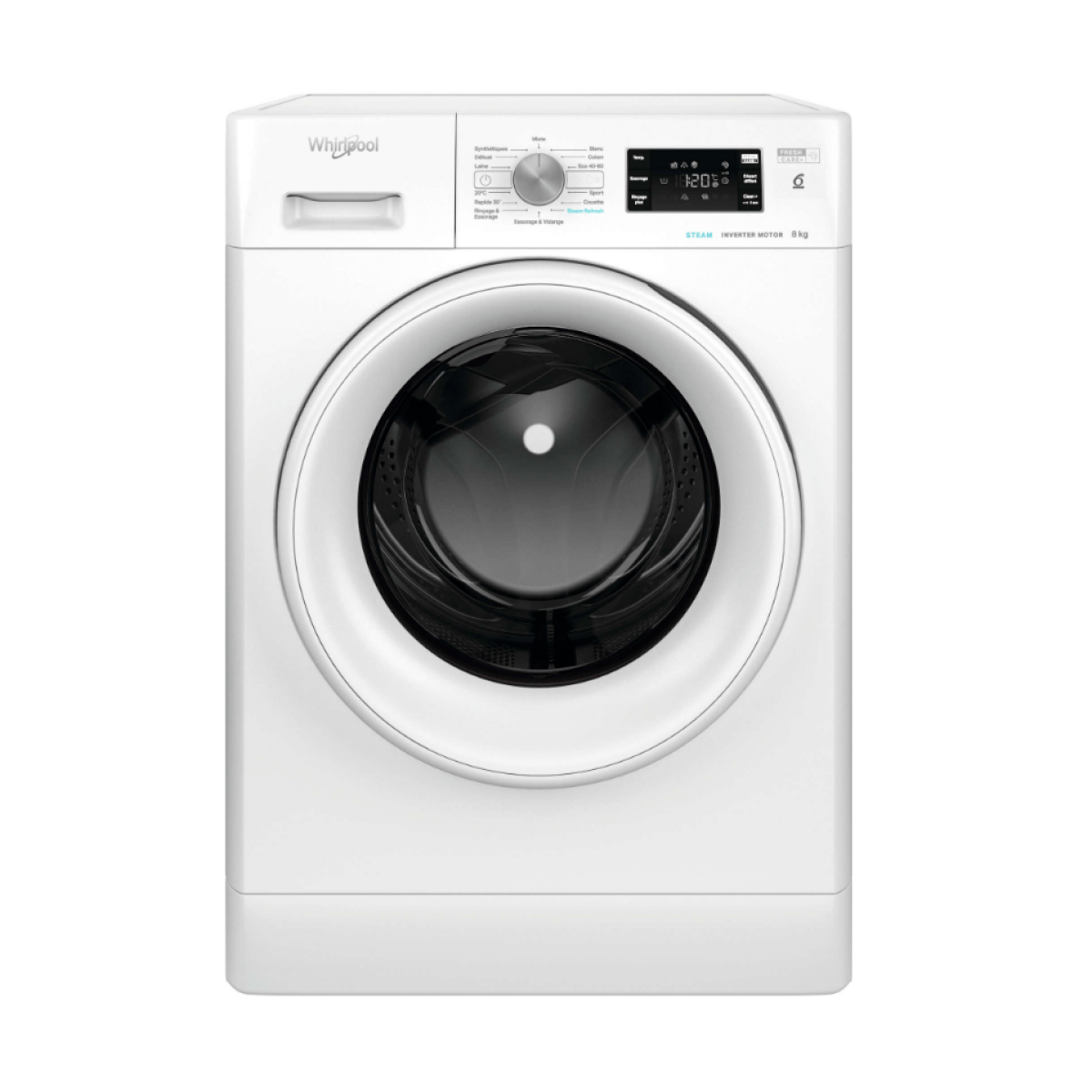 Lave-linge hublot 8kg 1400 tours/min – FFBS8469WVFR – WHIRLPOOL