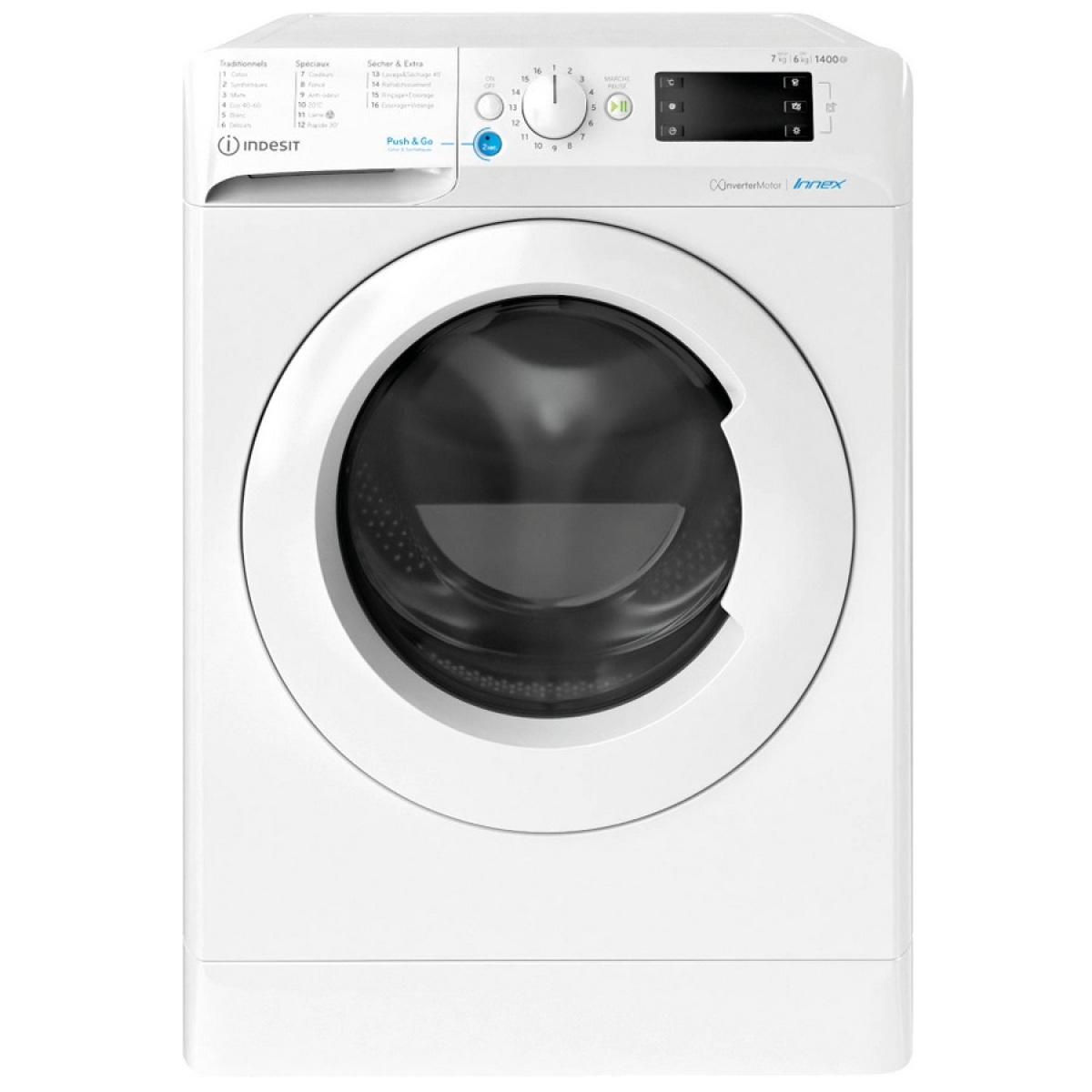 Lave-linge séchant hublot 7/6kg 1400 tours/min – BDE764359WFR – INDESIT