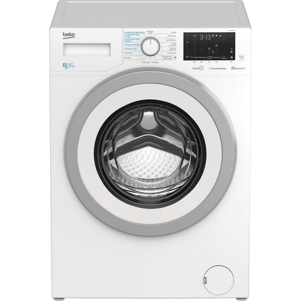 Lave-linge séchant hublot 8 kg 1200 tours/min – hwd8527sw – BEKO