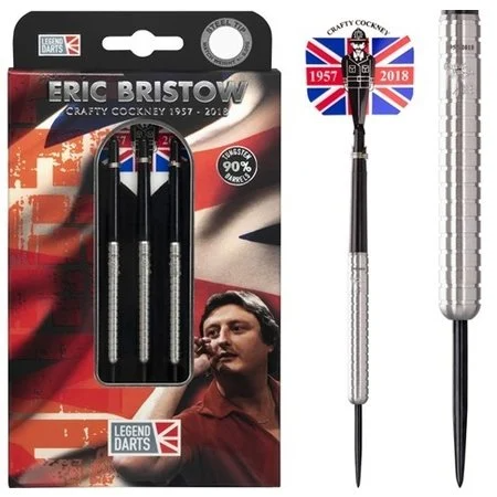 ERIC BRISTOW CRAFTY COCKNEY 90% SILVER RINGED – FLÉCHETTES POINTE ACIER