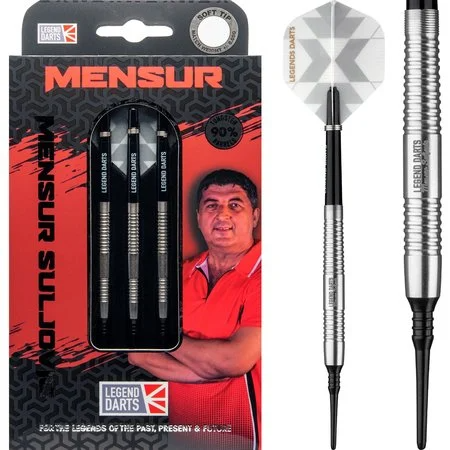 LEGEND DARTS MENSUR SULJOVIC 90% SILVER SOFT TIP – FLÉCHETTES POINTE PLASTIQUE