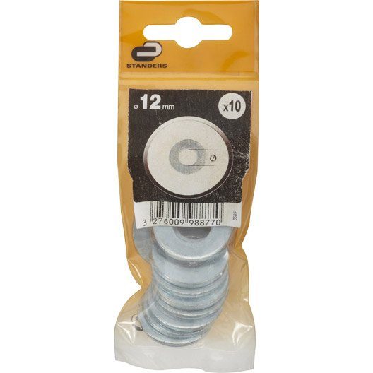 Lot de 10 rondelles acier zingué, Diam.12 mm STANDERS