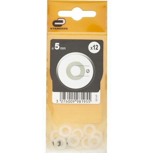 Lot de 12 rondelles nylon, Diam.5 mm STANDERS