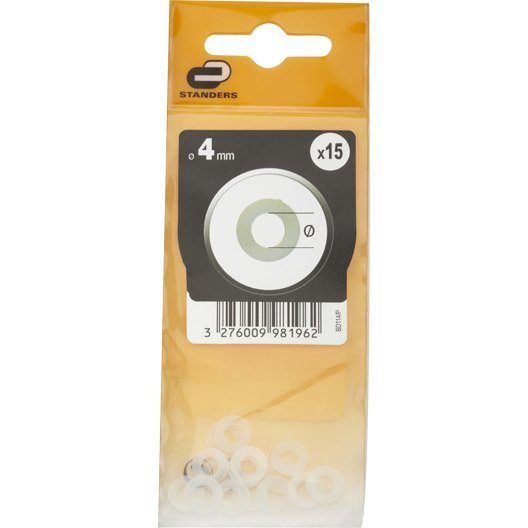 Lot de 15 rondelles nylon, Diam.4 mm STANDERS