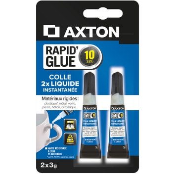 Lot de 2 colles glue liquide Rapid’ AXTON, 2x3gr