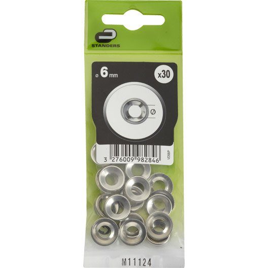 Lot de 30 rondelles acier nickelé, Diam.6 mm STANDERS