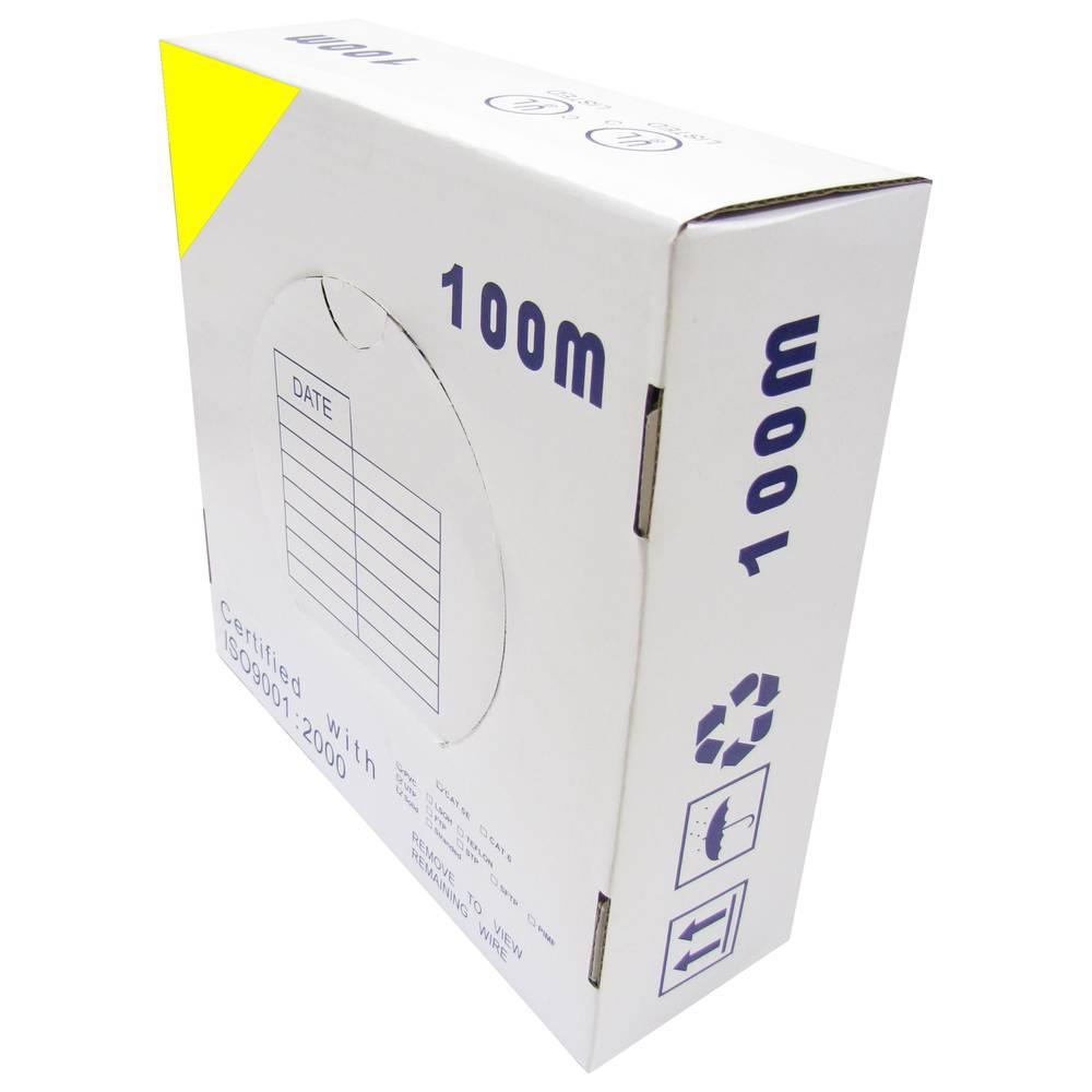 Coil câble CCA 24AWG UTP catégorie 5e solide jaune 100m