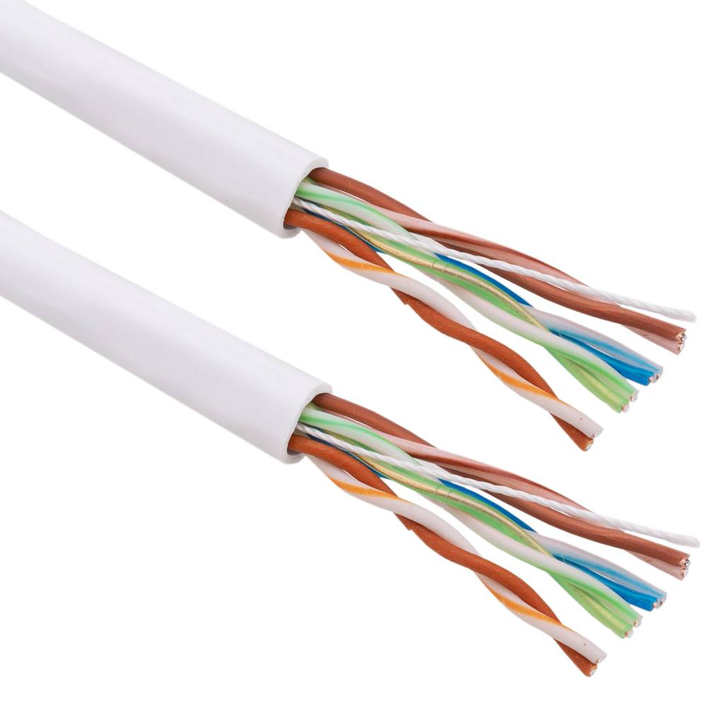 Coil Catégorie 5e UTP 24AWG CCA blanc raide 100m