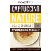 Café soluble, cappuccino nature