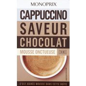 Café soluble, cappuccino saveur chocolat