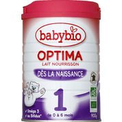 Optima 1 – Lait nourisson en Relais de l’allaitement maternel. Lait 1er âge, jusqu’à 6 mois protéines adaptées, certifié AB