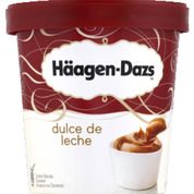 Crème glacée, dulce de leche et caramel