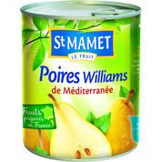 Poire William, demi-fruits au sirop