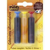 Colorants alimentaires, tubes souples faciles à doser