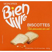 Biscottes très pauvres en sel