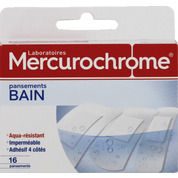 Pansements bain, aquarésistant, imperméable piscine, mer, douche, x16