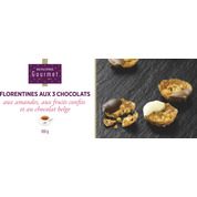 Florentines aux 3 chocolats, aux amandes, aux fruits confits et au chocolat belge