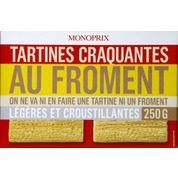 Tartines au froment croquantes, légères et croustillantes