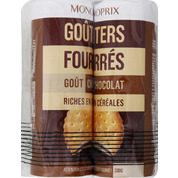 Goûters fourrés goût chocolat riche en céréales