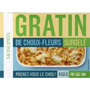 Gratin de choux-fleurs, à la crème fraîche, surgelé