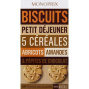 Biscuits 5 céréales abricots/amandes & pépites de chocolat