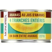 Ananas en tranches au jus d’ananas