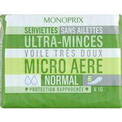 Serviettes hygiéniques Ultra Minces Normal sans ailettes