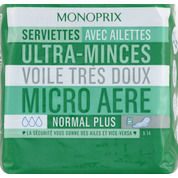 Serviettes hygiéniques Ultra Minces Normal Plus ailettes