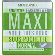 Serviettes hygiéniques Maxi Normal sans ailettes