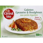 Galettes aux céréales, epeautre et boulghour aux petits légumes, certifié AB