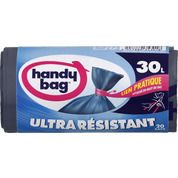 Sacs poubelle à liens ultra-resistant, anti-fuite, triple epaisse, 30L