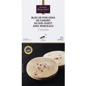 Bloc de foie gras de canard du Sud-Ouest avec morceaux